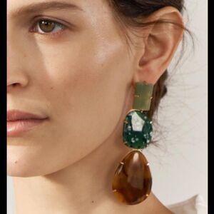 Stone drop earrings N182